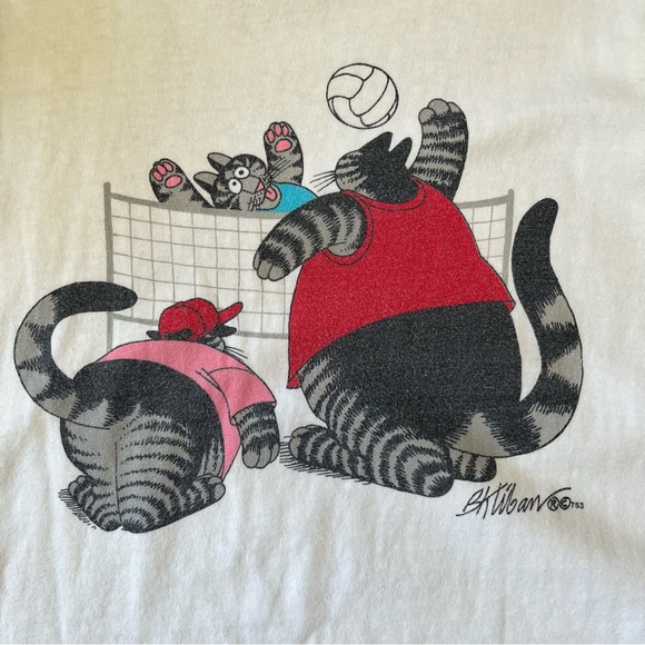 Vintage Crazy Shirts B Kliban Cats Volleyball T-Shirt XL Hawaii Edition - Picture 15 of 16
